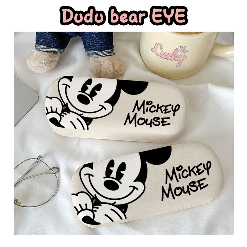 Explosive cross-border cartoon glasses box Mickey strange face high color value advanced sense anti-fall anti-pressure myopia sunglasses storage box