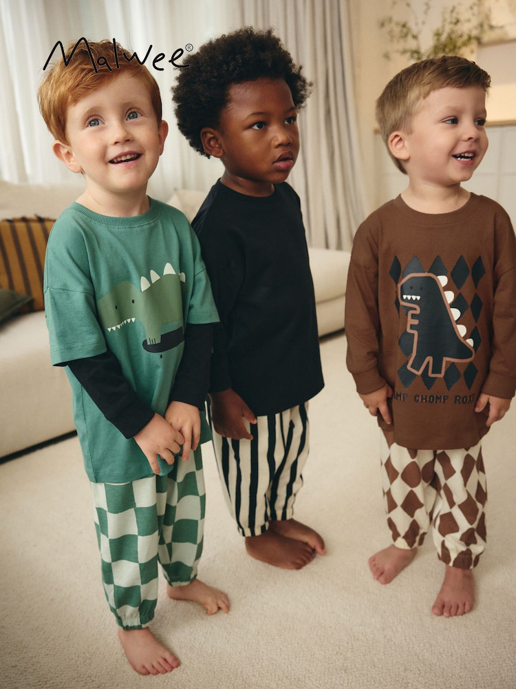 Malwee transfronterizo ropa de hogar para niños otoño y invierno nuevo estilo europeo y americano de niños de media edad cuello redondo camiseta de manga larga para niños