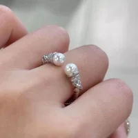 Кольцо Akoya Perfect Round с пресноводным жемчугом Aurora, 5–6 двойных бусин, женское кольцо из стерлингового серебра Zju