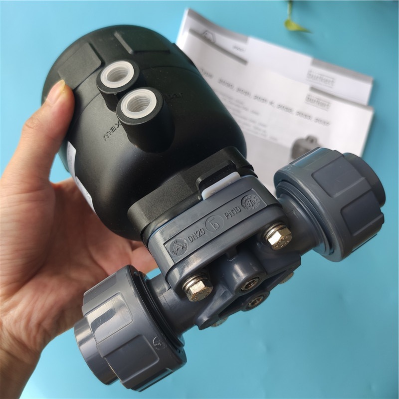 burkert2030气动隔膜阀A两通 PP PVC活接 正品宝德