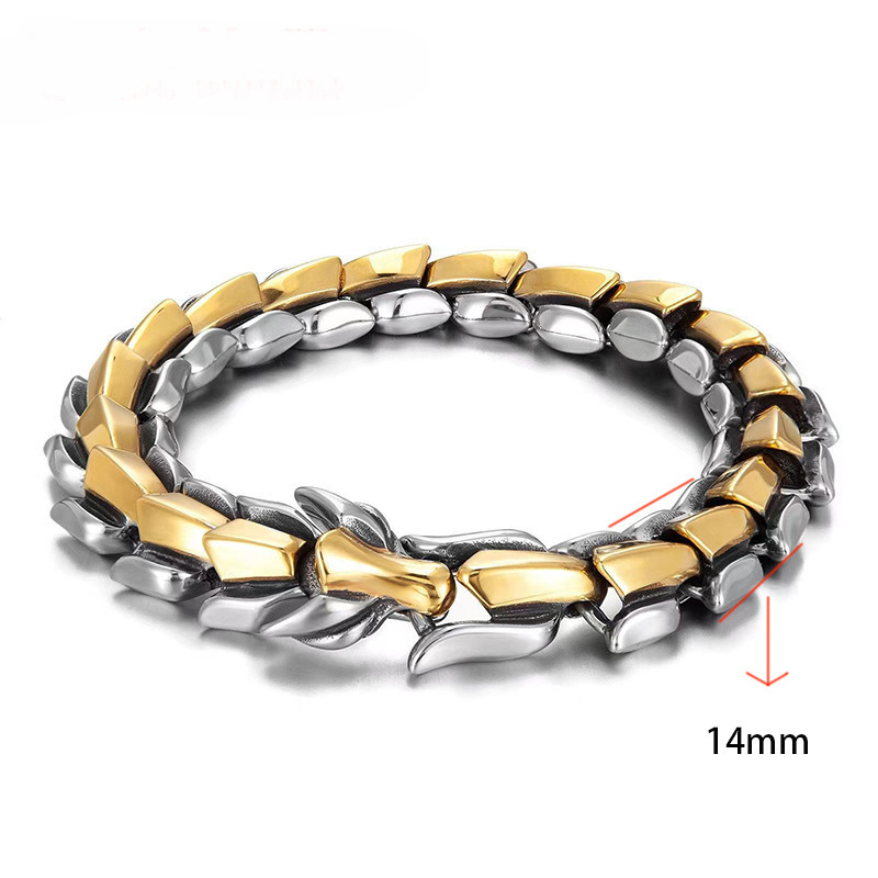Punk Animal Dragon Alloy Plating Men'S Bracelets Men's Chain Bracelets display picture 4