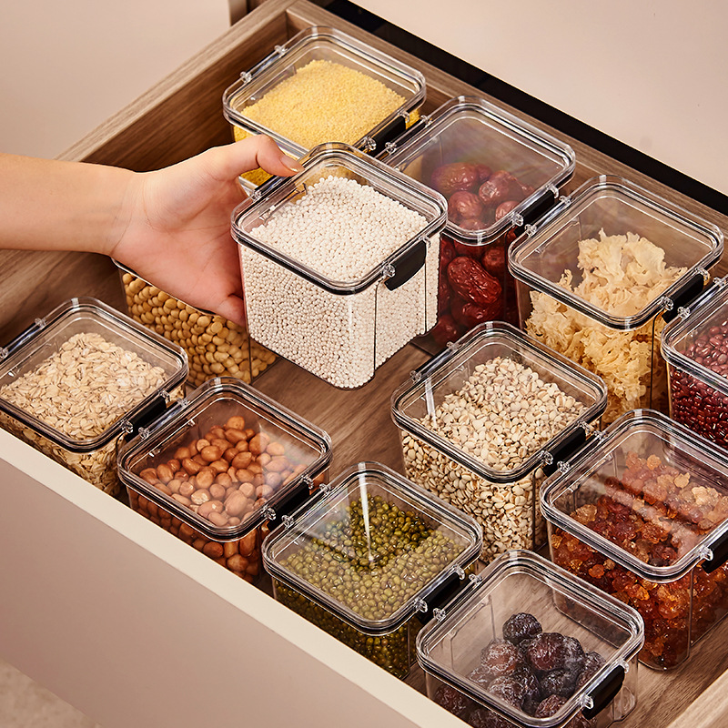 Tanque de almacenamiento de cereales de cocina para nueces, dulces, tanques de almacenamiento de productos secos, tanques de almacenamiento a prueba de humedad y sellado a prueba de humedad