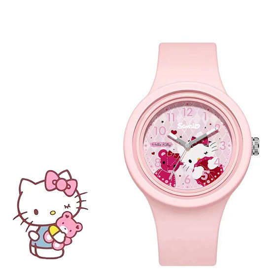 Nuevo Kulomi jade cane perro de dibujos animados silicona redonda de alta calidad sensación de piel adorable reloj Sanrio