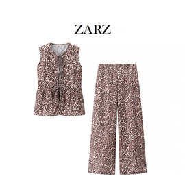 ZARZ 自制 欧美风 新款女装 经典 时尚 百搭 洋气款  豹纹套装