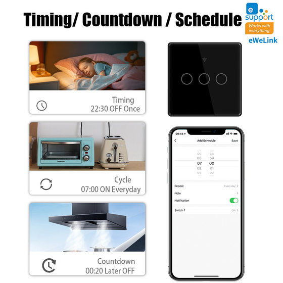 Easy Micro WiFi RF433 Smart Switch Wall Switch Remote Control Smart Home Voice Remote Control