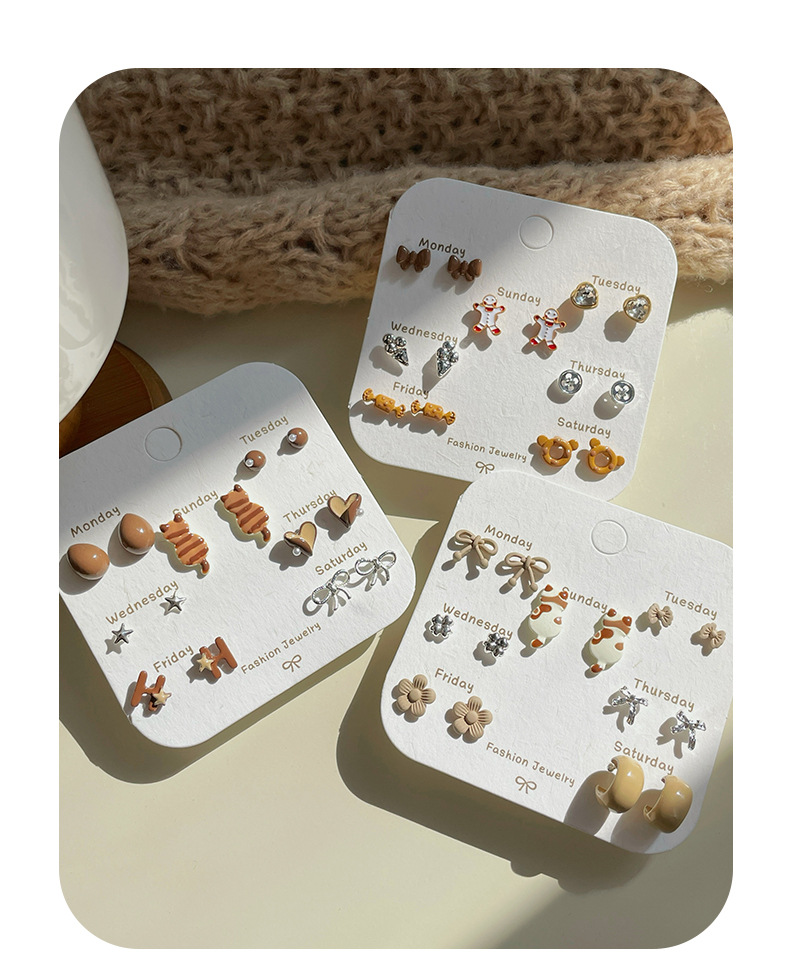 Holiday, Banquet, Selfie Occasion 1 Set Elegant Cute Heart Shape Bow Knot Enamel Alloy Ear Studs