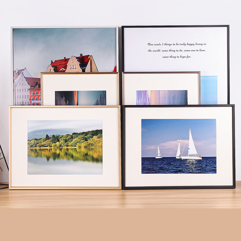 7L8K Simple Narrow Edge Aluminum Alloy Picture Frame Mounting 8K4 Open A2 Poster Frame 5070 A3 Photo Frame Wall Hanging Puzzle