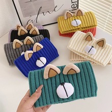 秋冬卡通可爱头箍小熊耳朵猫耳朵宽边针织发带洗脸发箍头饰发饰潮