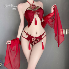 DZ瑰若情趣内衣性感复古诱惑肚兜短裤披肩舞女角色扮演骚套装4292