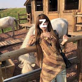 不规则复古吊带背心女装夏季修身无袖外穿辣妹短裙子