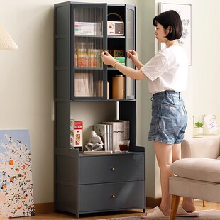 Bookshelf Bookcase Storage Rack with Cabinet Door Storage Cabinet Integrated Patch Cabinet Display Cabinet Floor-Standing Multi-Layer Living Room Storage Cabinet