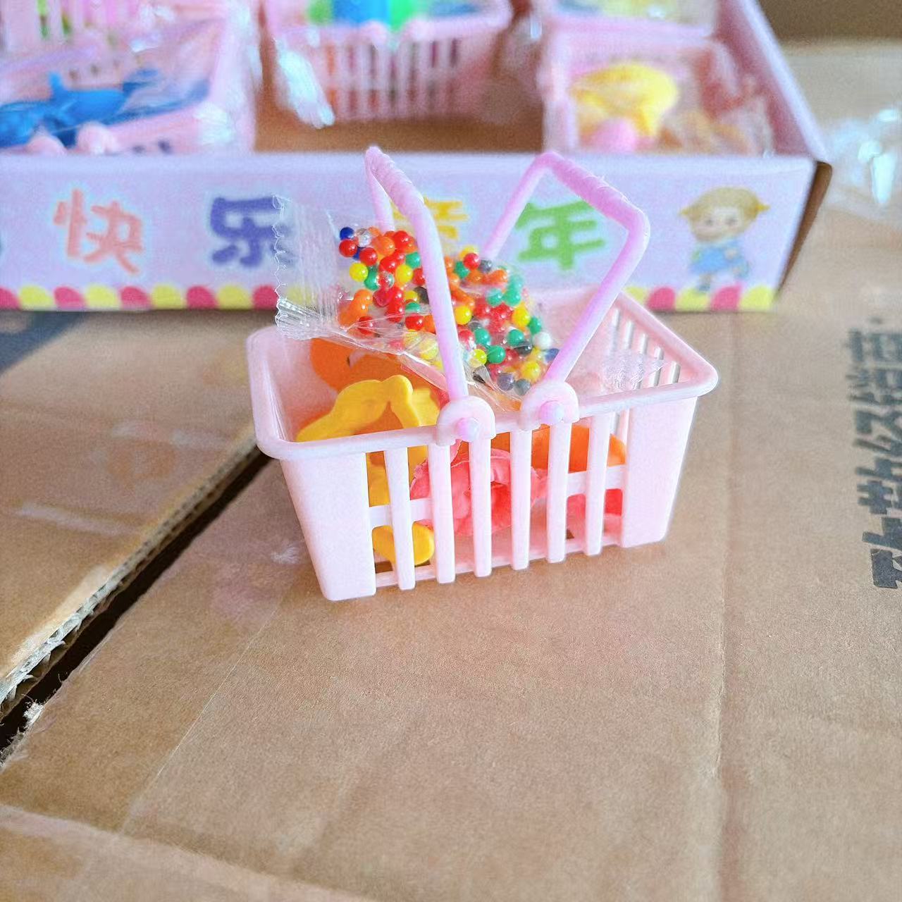 Juguetes para niños mini cesta de compras gran bola de bolsas grandes animales pequeños juguetes combinación de juego DIY creativo marino bebé
