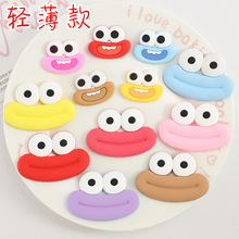 搞怪香肠嘴贴片卡通手机壳diy水杯冰箱贴PVC洞洞鞋日用品软胶配件