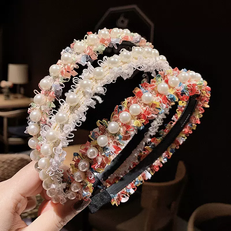 珍珠发箍女优雅小香风发箍网红压发发带超仙头箍洗脸气质发卡批发