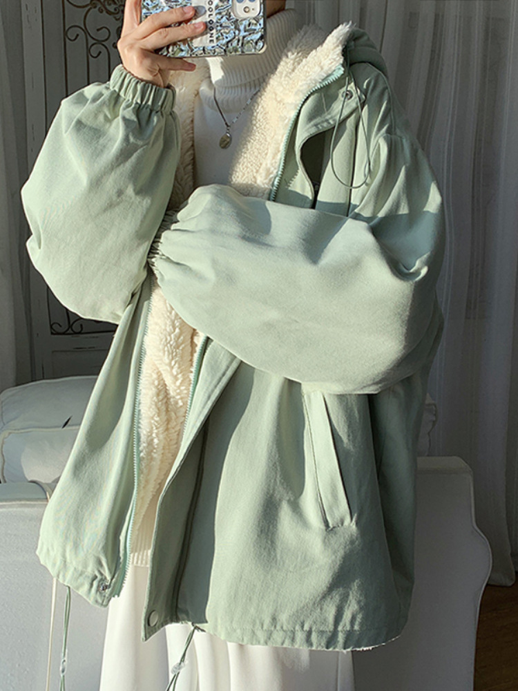 Cordero de lana de algodón acolchado abrigo de los hombres forrado de lana engrosada 2022 invierno nuevo abrigo casual marca de moda coreano de algodón acolchado abrigo de algodón acolchado ropa de abrigo