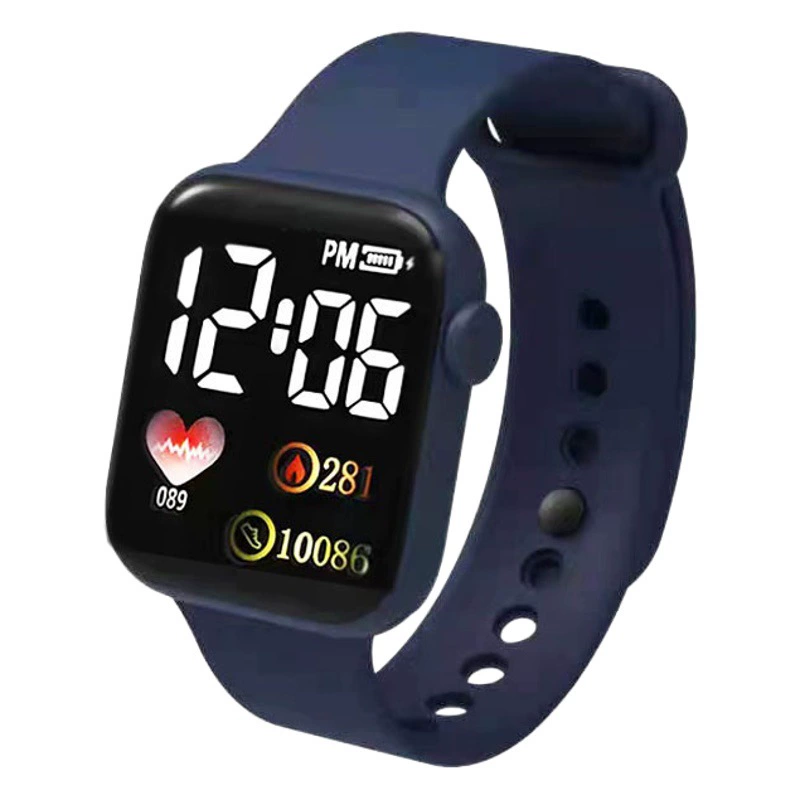 Новые детские спортивные электронные часы в форме сердца, маленькие квадратные, светодиодные, для школьников