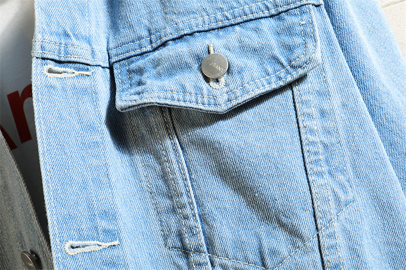 1 Hooded 2023 New Korean Style Plus Size Color Block Men's Couple Loose Casual Coat Denim Jacket Wholesale_voghion.com