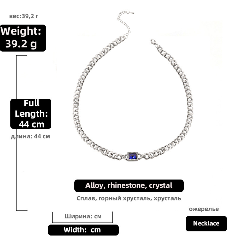 retro crystal flash diamond necklacepicture2