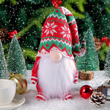 晶辰跨境针织长帽无脸娃娃圣诞节森林站姿鲁道夫公仔装饰品摆件