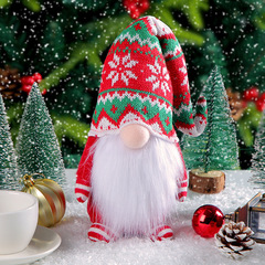 Jingchen Cross-border Knitted Long Hat Faceless Doll Christmas Forest Standing Rudolph Figurine Decorated Ornament