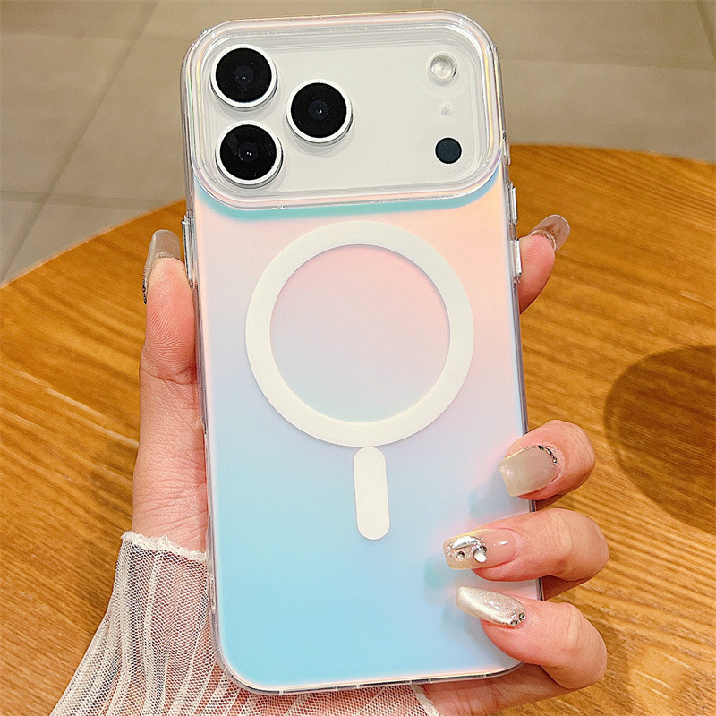 Suitable for Iphone17Pro Max Mobile Phone Case 17 Magnetic Suction 16 Aurora 14 Gradient 12Pm Niche 15Pro Laser
