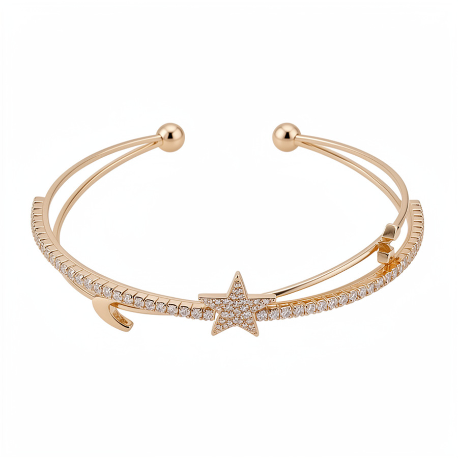 El oro real, la estrella de piedra, la luna, la doble abertura cruzada, la pulsera de personalidad, la pulsera de nicho, el lujo ligero