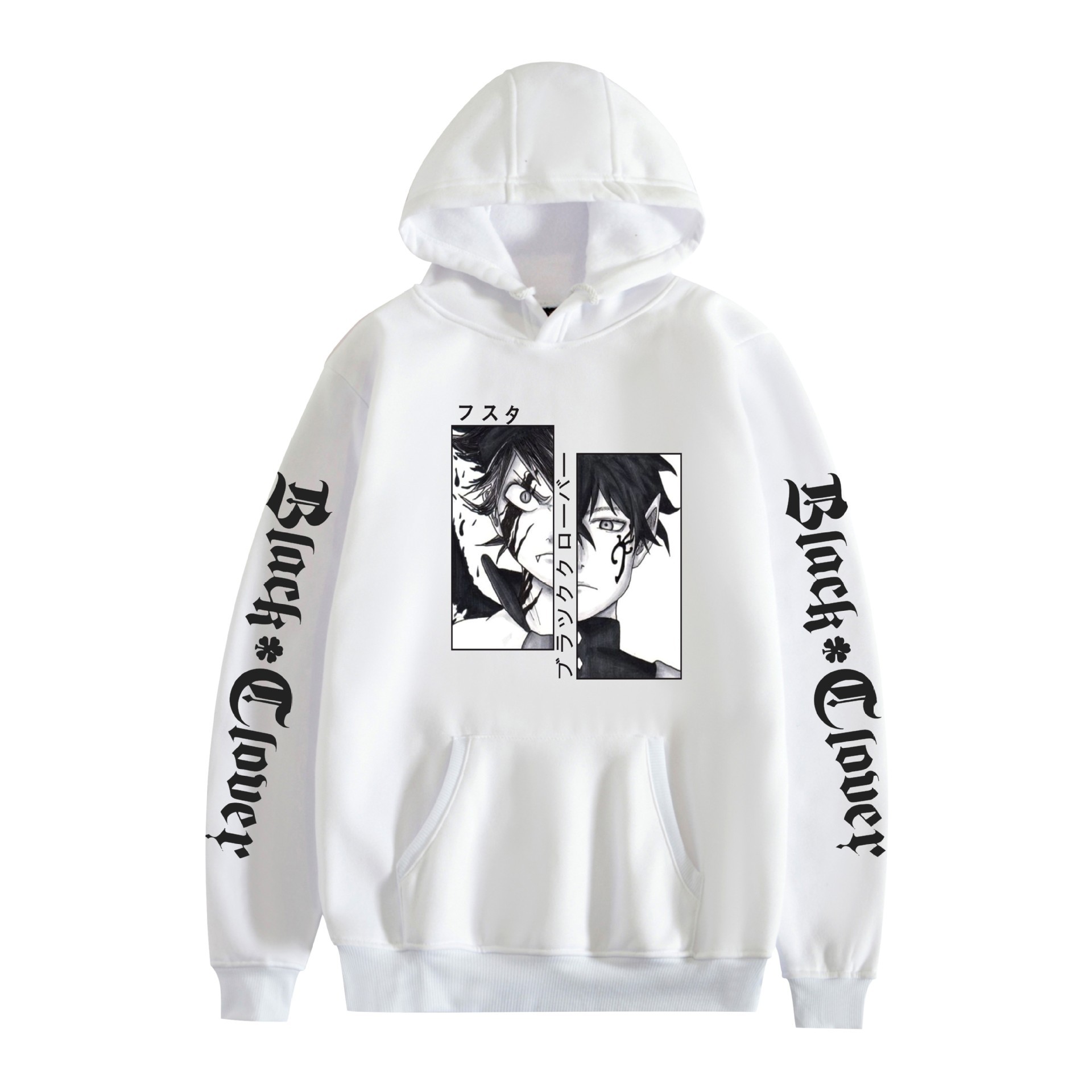 Comercio exterior black clover negro trébol de cuatro hojas periférico con capucha de terciopelo sudadera con estampado transfronterizo hoodie