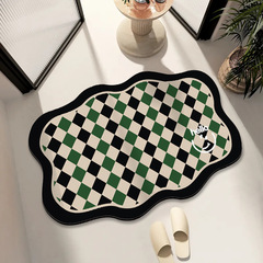 衛生間腳墊吸水異形廚房門口地墊硅藻泥格子地毯衛浴耐髒浴室門墊
