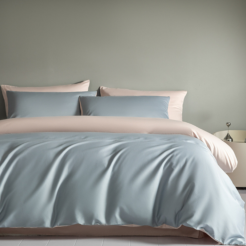 Cama de algodón de fibra larga de cuatro piezas de algodón puro de algodón puro 2024 nuevo estilo de lujo ligero, ropa de cama de alta calidad, funda de edredón, ropa de cama