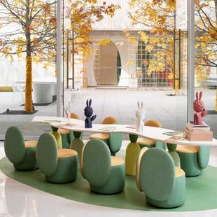 Sales Office Children's Table and Chair Combination Kindergarten School Reading Learning Painting Table Early Education Creative Chair and Stool