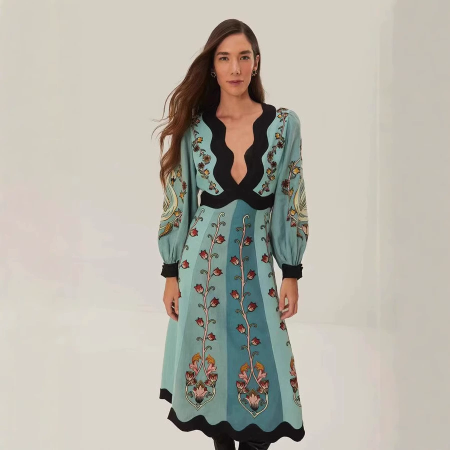 2025 весна и лето трансграничная европейская и американская внешнеторговая независимая станция женской одежды с принтом африканской одежды