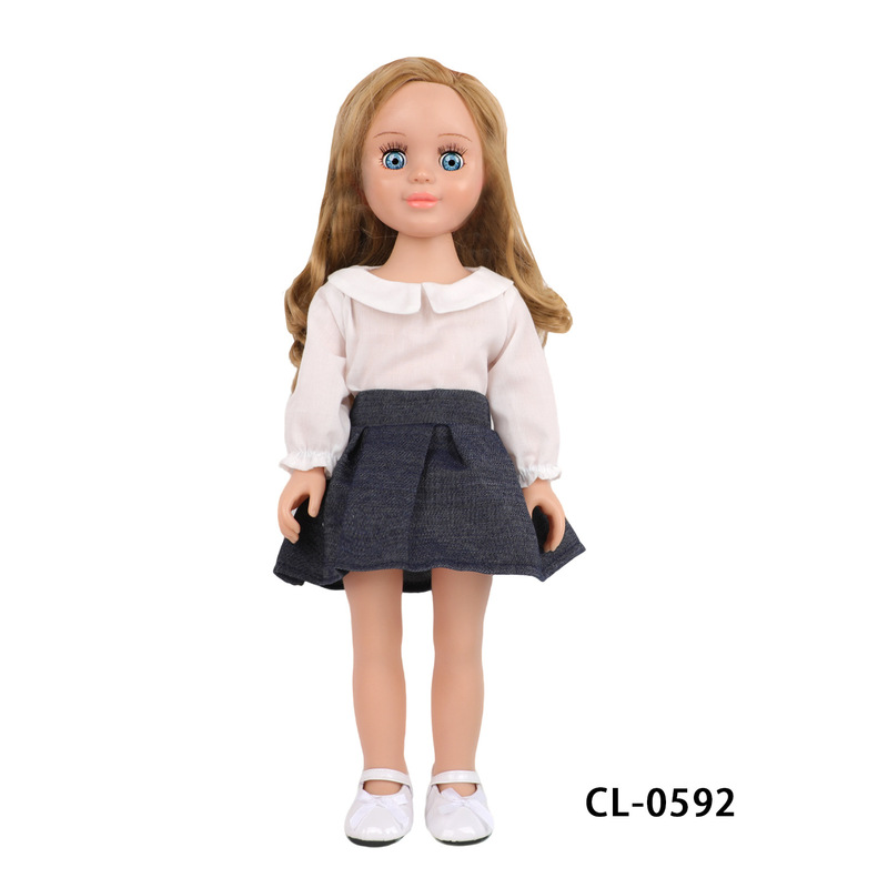 18inch American Girl Doll Clothes White Shirt Denim Skirt Doll Outfit Reborn Doll Princess Dress Casual Short Skirt
