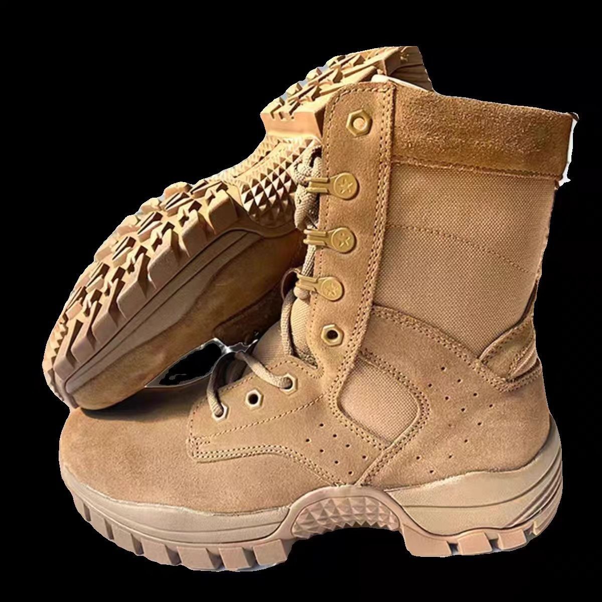 Nuevas botas de guerra marrón de hombre, botas de entrenamiento de guerra de hombre, tablero de carbono de alta elasticidad y desgaste, botas de entrenamiento de guerra de cremallera tácticas al aire libre