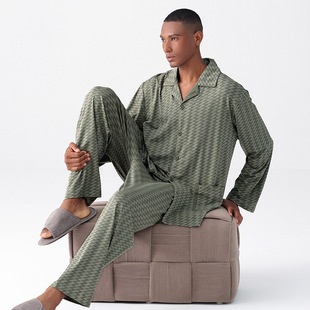 [Hyaluronic Acid] Modale Cotton Men's Spring Pajamas Autumn and Winter Casual Outfit Home Clothes Long Sleeve suit