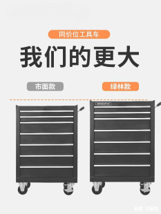 Green Forest Auto Repair Tool Cart 5-Drawer Hardware Toolbox Multifunctional Repair Tool Trolley Car Workshop Tool Cabinet