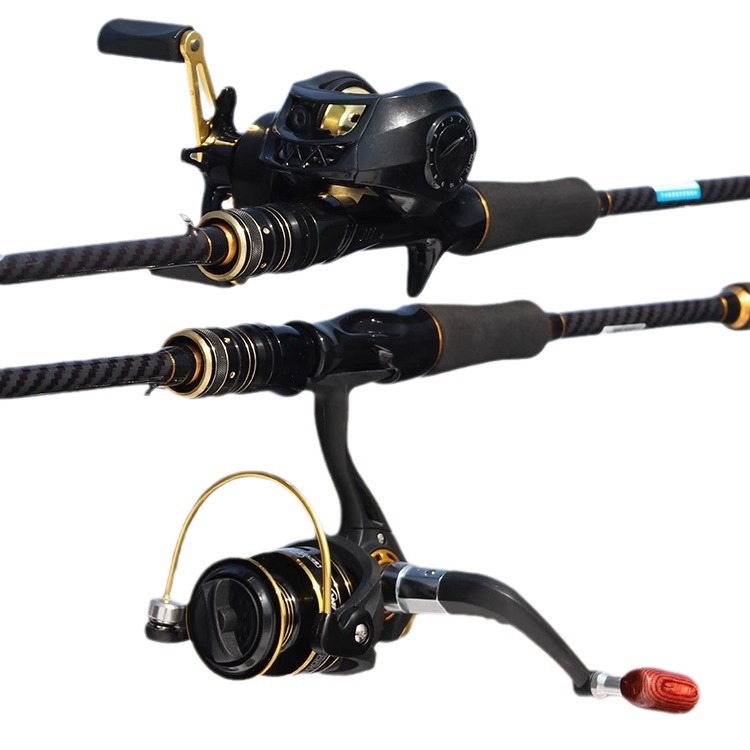 Juego de caña de Luya juego completo de caña de uso general, mango de pistola de largo alcance de lanzamiento de mar, caña de mango recto, rueda giratoria, rueda de goteo, caña de pescar al por mayor