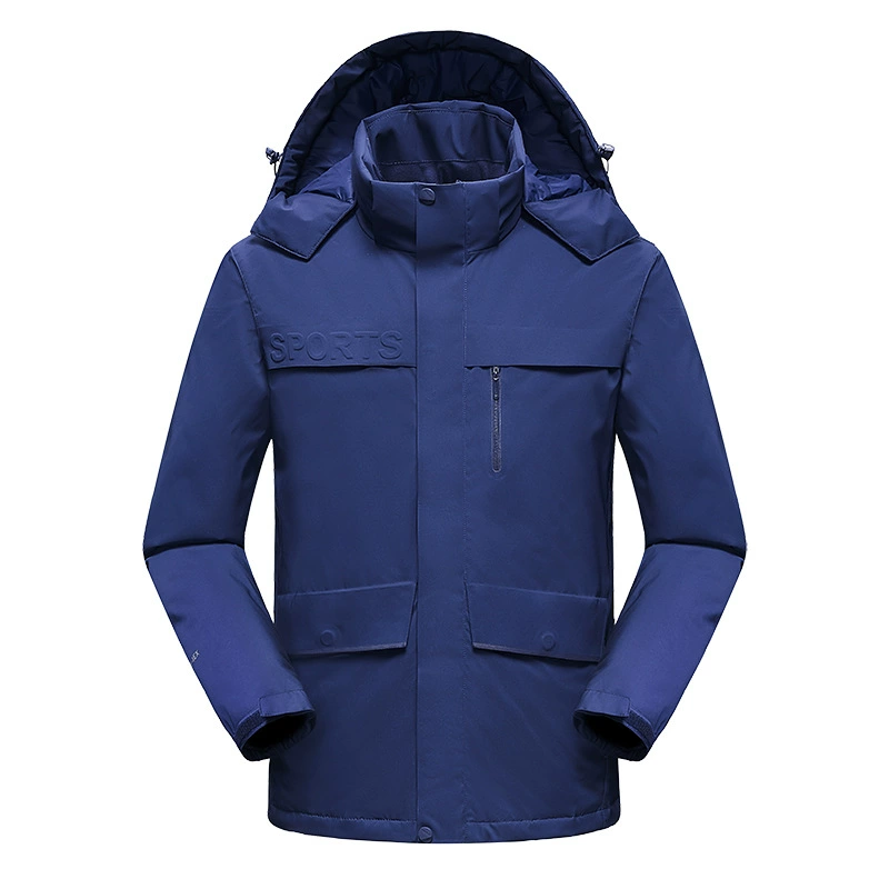 Трансграничная новая уличная одежда для спешек, Мужская теплая непромокаемая Спортивная хлопковая одежда на 80 белых утином пуху, групповая покупка рабочей одежды, большой карман