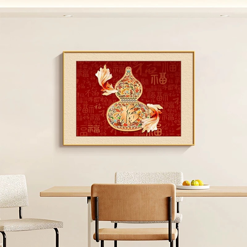 新しい中国風の装飾絵画メーターボックス拡張壁画ひょうたんアルミ合金吊り絵画メーターボックスブロック吊り絵画|undefined