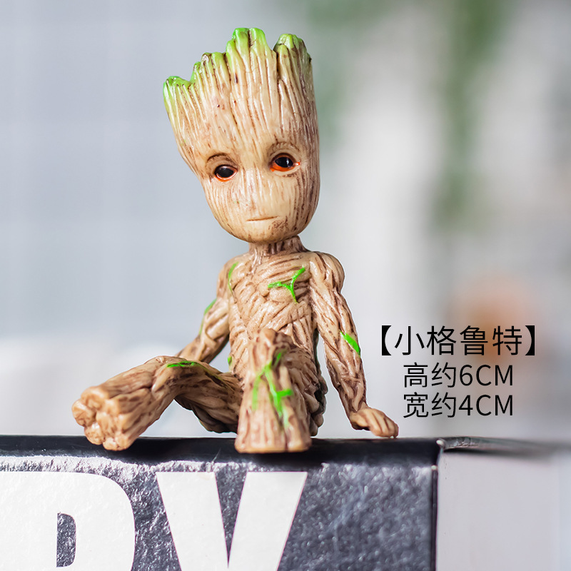 （工厂直销）银河护卫队格鲁特小树人巴西木手办公仔摆件Groot