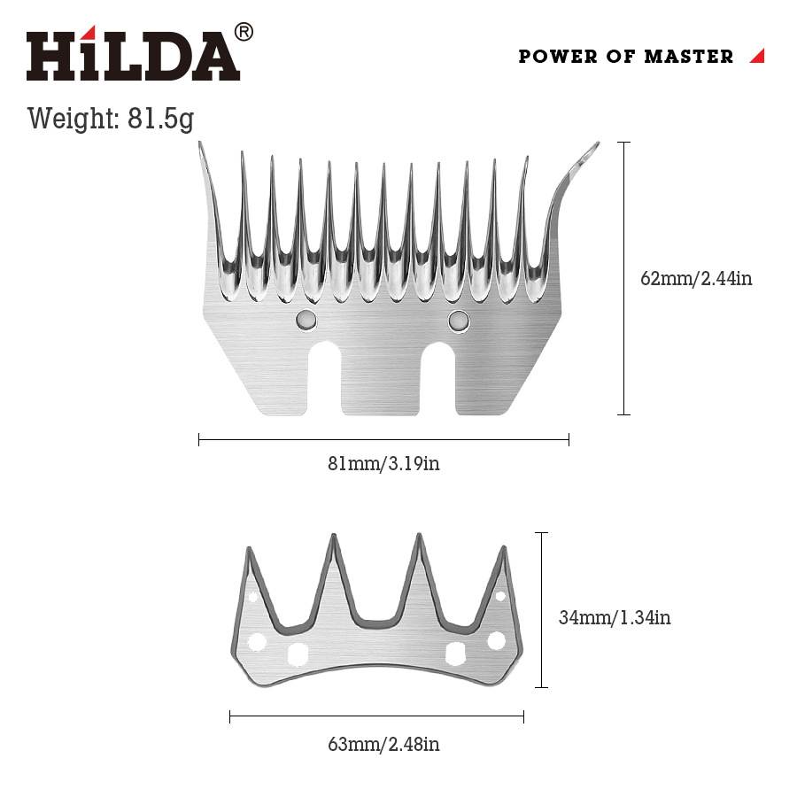 Ventas directas de la fábrica Hilda cizalla de lana eléctrica cortadora de lana especial cuchilla máquina de corte cabeza de corte en stock al por mayor
