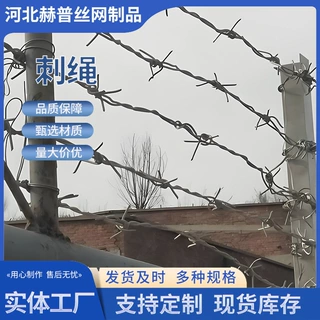 热镀锌钢丝刺绳双股防盗防攀爬正反拧镀锌刺绳带刺铁丝网铁蒺藜