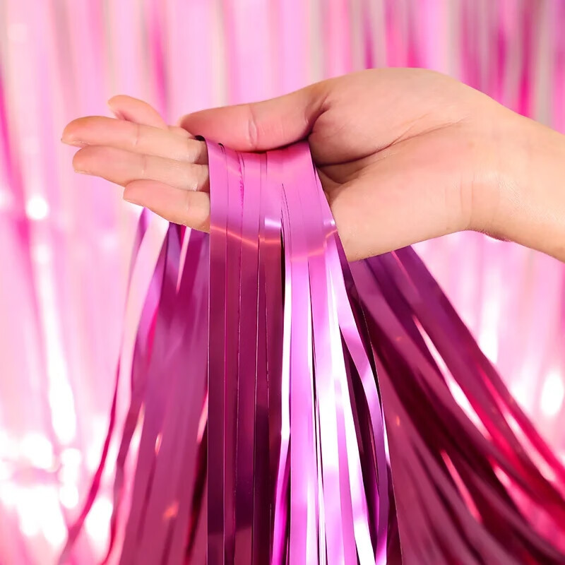 Decoración de bordillo cortina de seda de lluvia fiesta de cumpleaños boda fondo pared decoración de diseño brillante cuadrado cortina de seda de lluvia bordillo