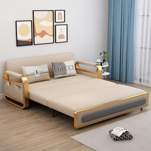 149C沙发床两用轻奢科技布可折叠多功能客厅小户型伸缩推拉实木储