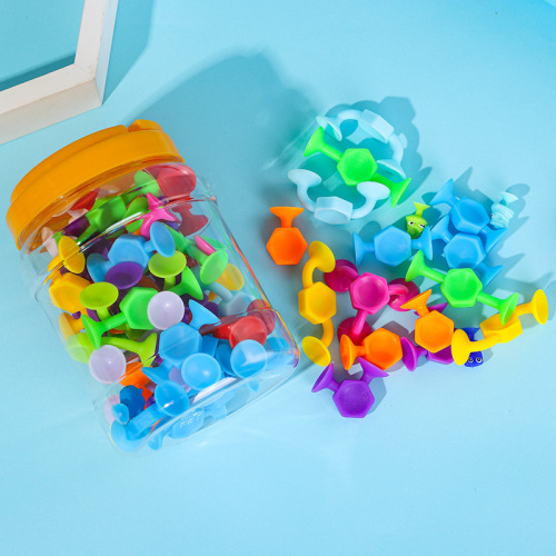 New suction and sticky sticky puzzle soft building blocks children's toys assembled building blocks suction stick toddler teaching aids