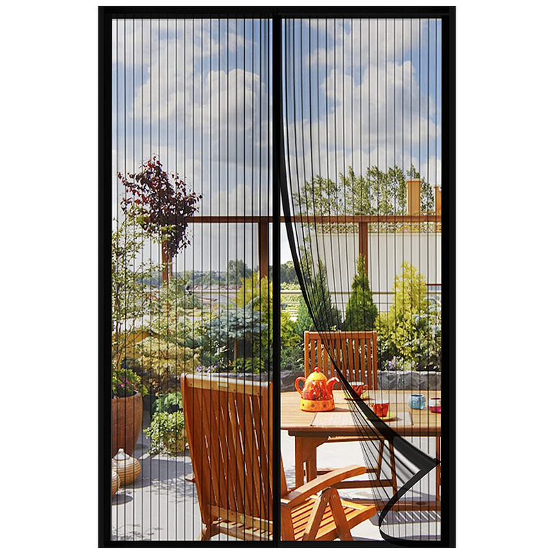 Cross-border hot sale heavy-duty grid door curtain can automatically close the door screen anti-mosquito household mesh door rail wholesale