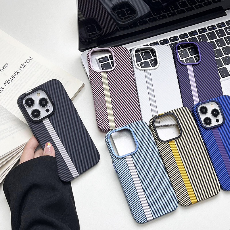 Suitable for Apple Iphone17Pro Max/16/15/13/I12 Mobile Phone Case Porsche Metal Frame Carbon Fiber Suitable for Apple Iphone17Pro Max/16/15/13/I12 Mobile Phone Case Porsche Metal Frame Carbon Fiber