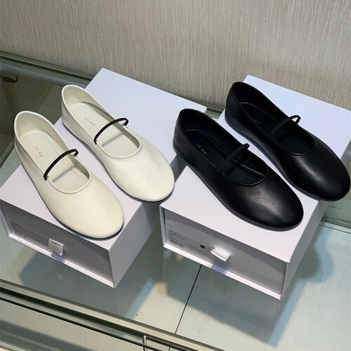 Sheepskin flat ballet shoes, French retro one-strap shallow mouth single shoes, soft and comfortable Mary Jane dance shoes