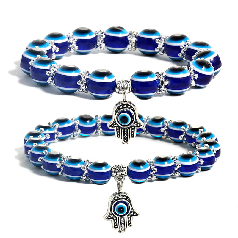 Amazon's Best-Selling Devil's Eye Men's Bracelet, Cross-Border Hot-Selling Palm Eye Beaded Couple Bracelet, Women's Jewelry Amazon's Best-Selling Devil's Eye Men's Bracelet, Cross-Border Hot-Selling Palm Eye Beaded Couple Bracelet, Women's Jewelry