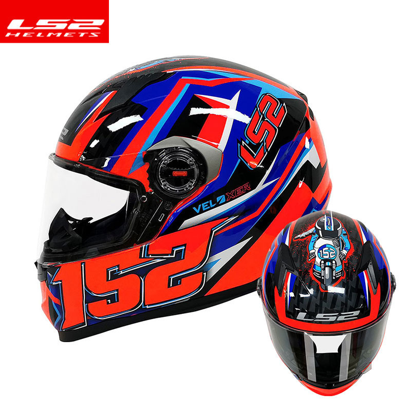 Motosiklet kaskı (dəbilqə) — Motuoche Vehicle Four Seasons - fluorescent-redblue-drift-l