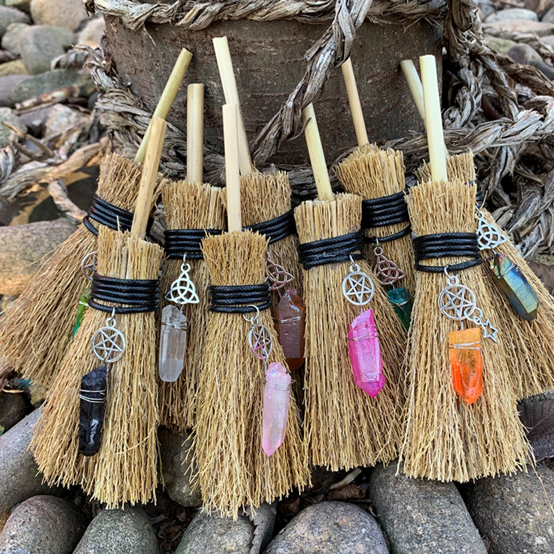 Car Pendant Witch Mini Broom Shaped Pendant Accessories Hanging Decorations display picture 1